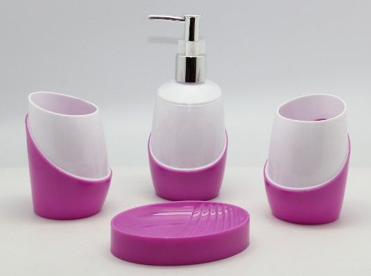 4pc Lip Stick Bathroom Set