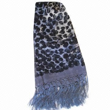 Scarf with Printed Design, Made of 100% Silk, Customized Designs are Accepted