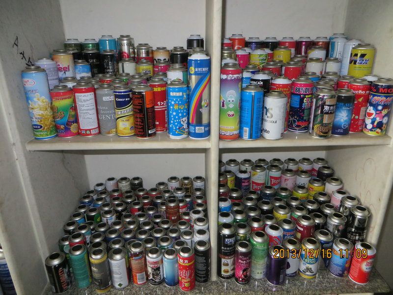 various empty aerosol can