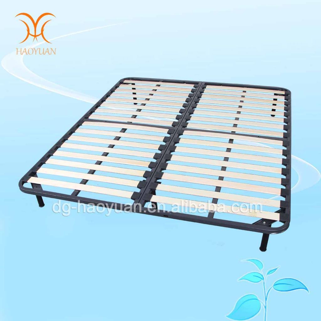 Mattress Supporting King Size Wood Slats Metal Bed Frame