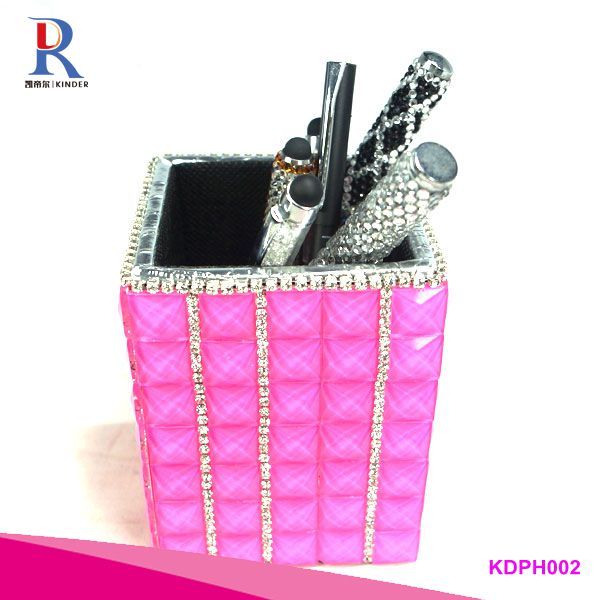 crystals beaded pen holder pink fashion stationary pencil cases diamonte your desk