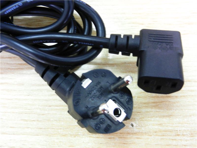 90 degree  gray 250v 10A French power plug