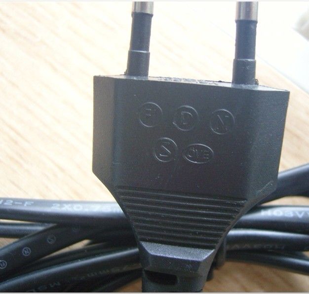stripped VDE 2pin AC power plug 6ft szkuncan