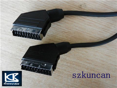21pin scart cable for XOBX 1.5m ,2m to din 9 pin