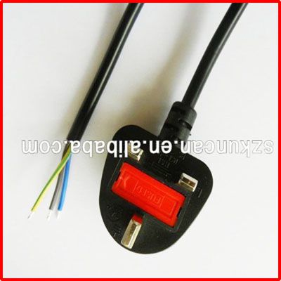 British plug power cord stripped cable