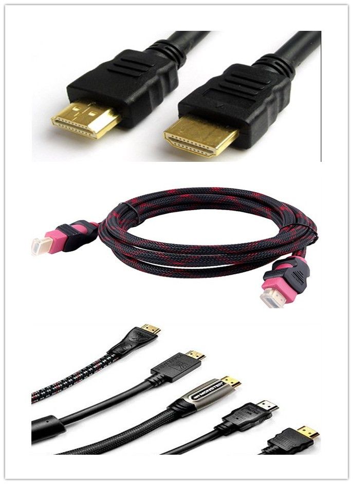 High Speed HDMI Cable + Right Angle Adapter and Velcro 