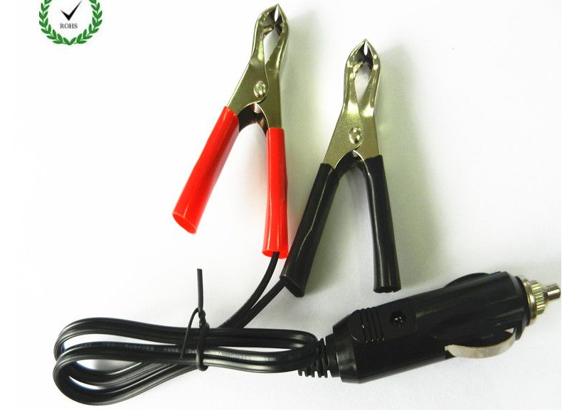 CAR battery clip Clamp Alligator clips to cigarette lighter Charger cable