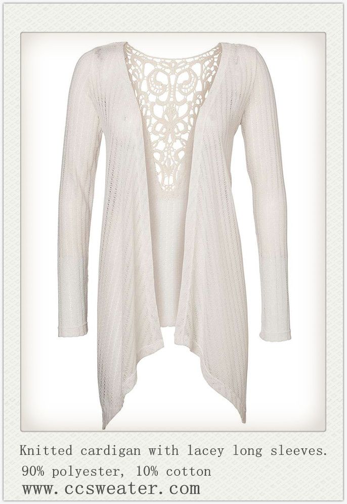 Lace Long Sleeves Cardigan Sweater(China Sweater Factory, China Sweater Supplier)