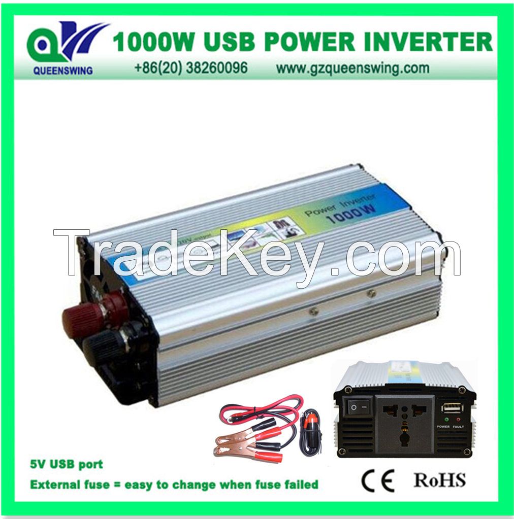 External Fuse 1000W Car Power Inverter with USB Port (QW-C1000USB)