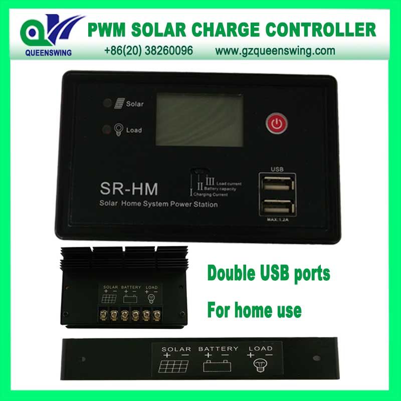 10A/20A 12V/24V LCD PWM Solar Battery Charge Controller with USB