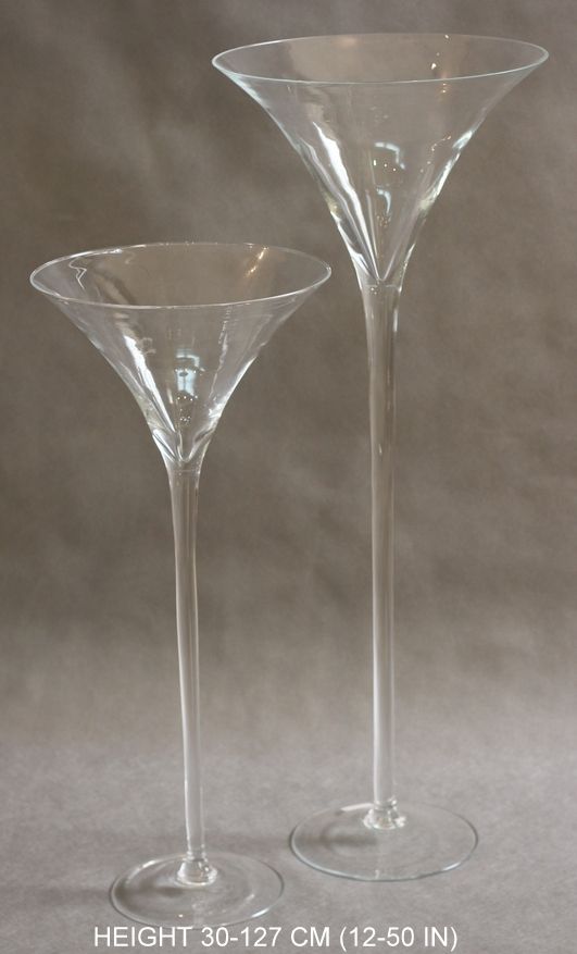 Tall martini glass candle holder