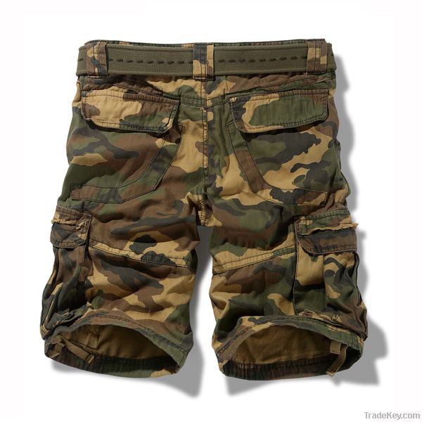 wholesale mens fashion camouflage cargo shorts with belt