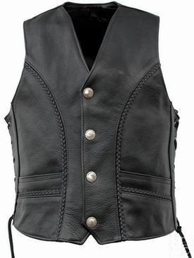 Black Leather Vestcoat 