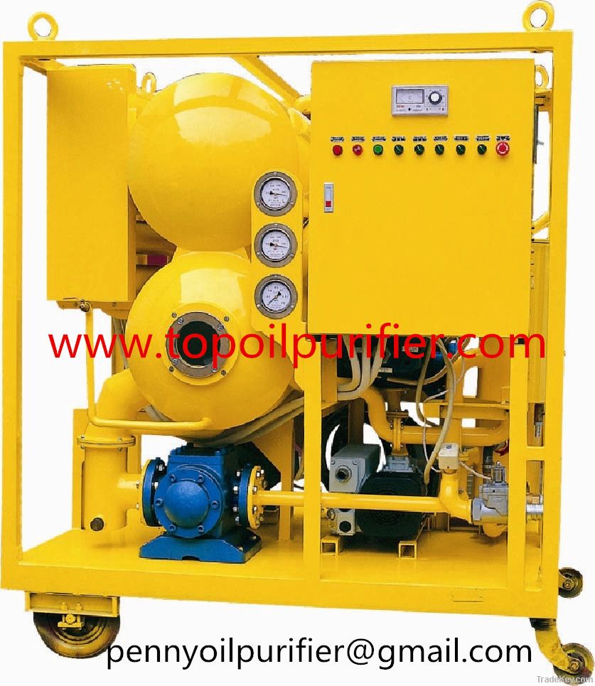 TOP Model ZYD Transformer oil restoration machine with trailer, reduces