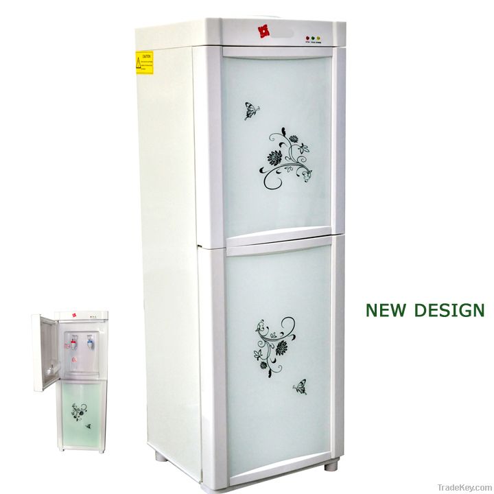 Standing cold and hot water dispenser with cabinet