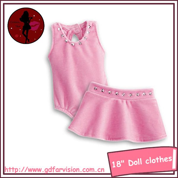 Factory custom doll dress, pink doll dress wholesale