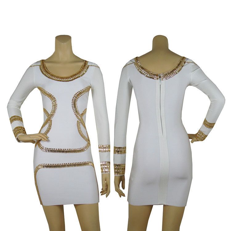 New Fashion 2014 WL223 sexy sequined long sleeve bandage dress