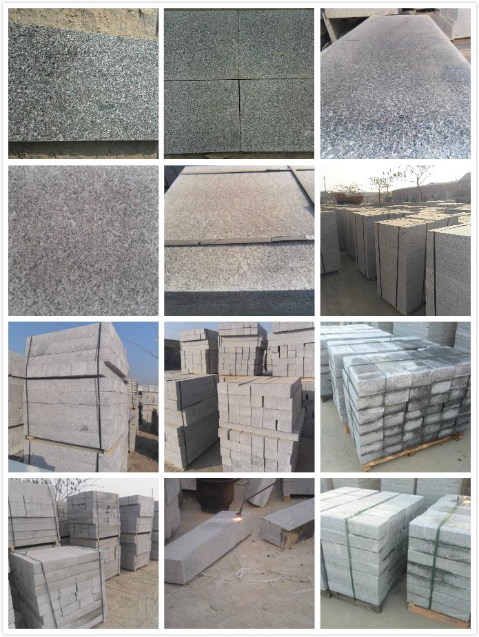 gray granite curbstone, paving tiles