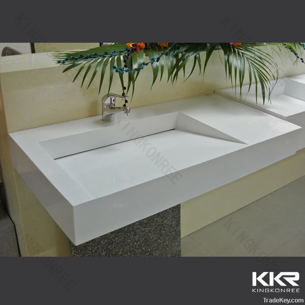 High quality solid surface bathroom basin wall hung basin