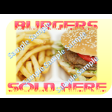 Burgers Sold Here large external window Banner