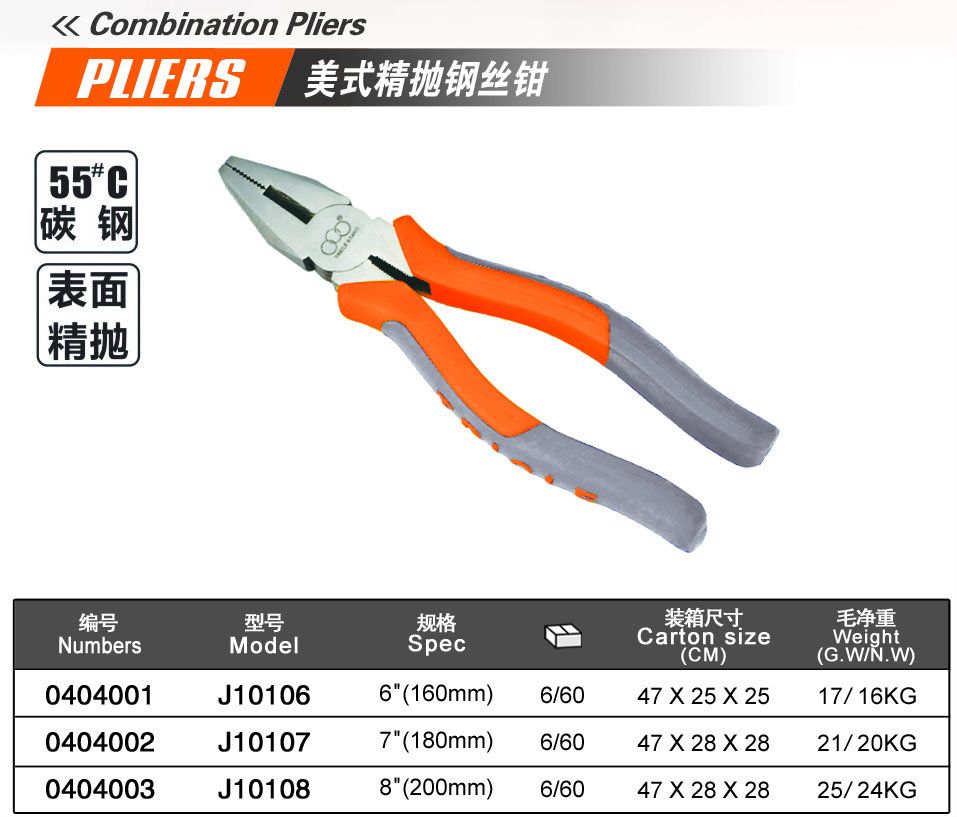 American type polished pliers