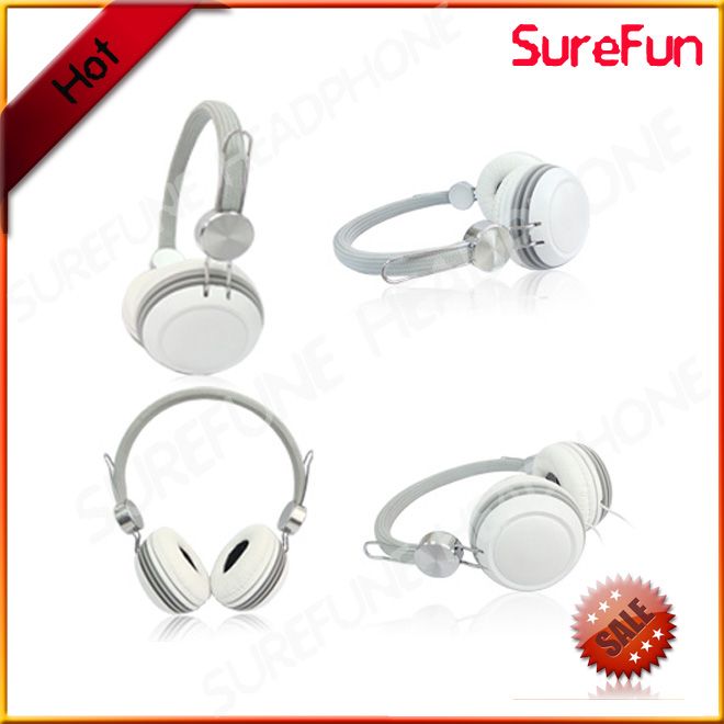 white  headphone with high quality stereo sound