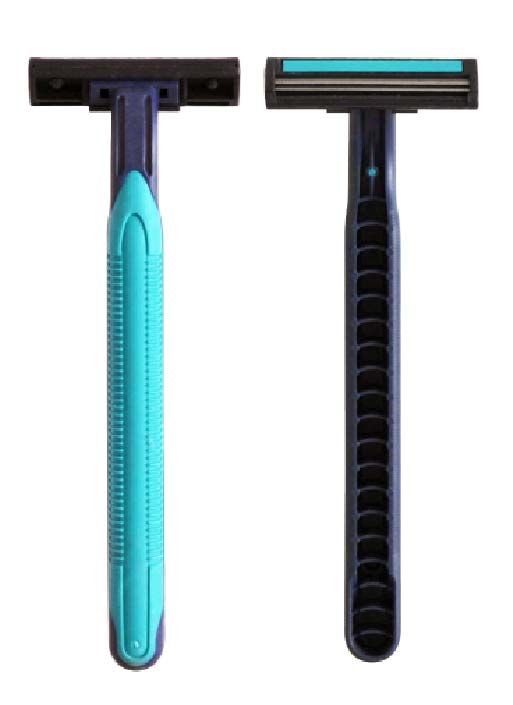 2O-twin blade disposable shaving razors