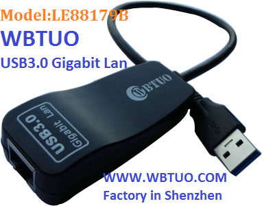 Hotselling USB3.0 Gigabit Lan adapter RJ45 Ethernet network card adapter support 10M, 100M, 1000Mbps