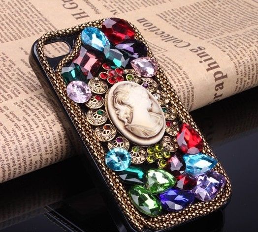 Nostalgia style crystal phone cover case for IPhone 5/5S/4/4S