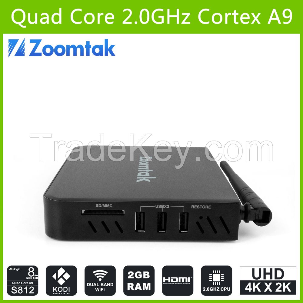 Hot KODI15.1 Amlogic S812 quad core 4k H.265 smart tv box android