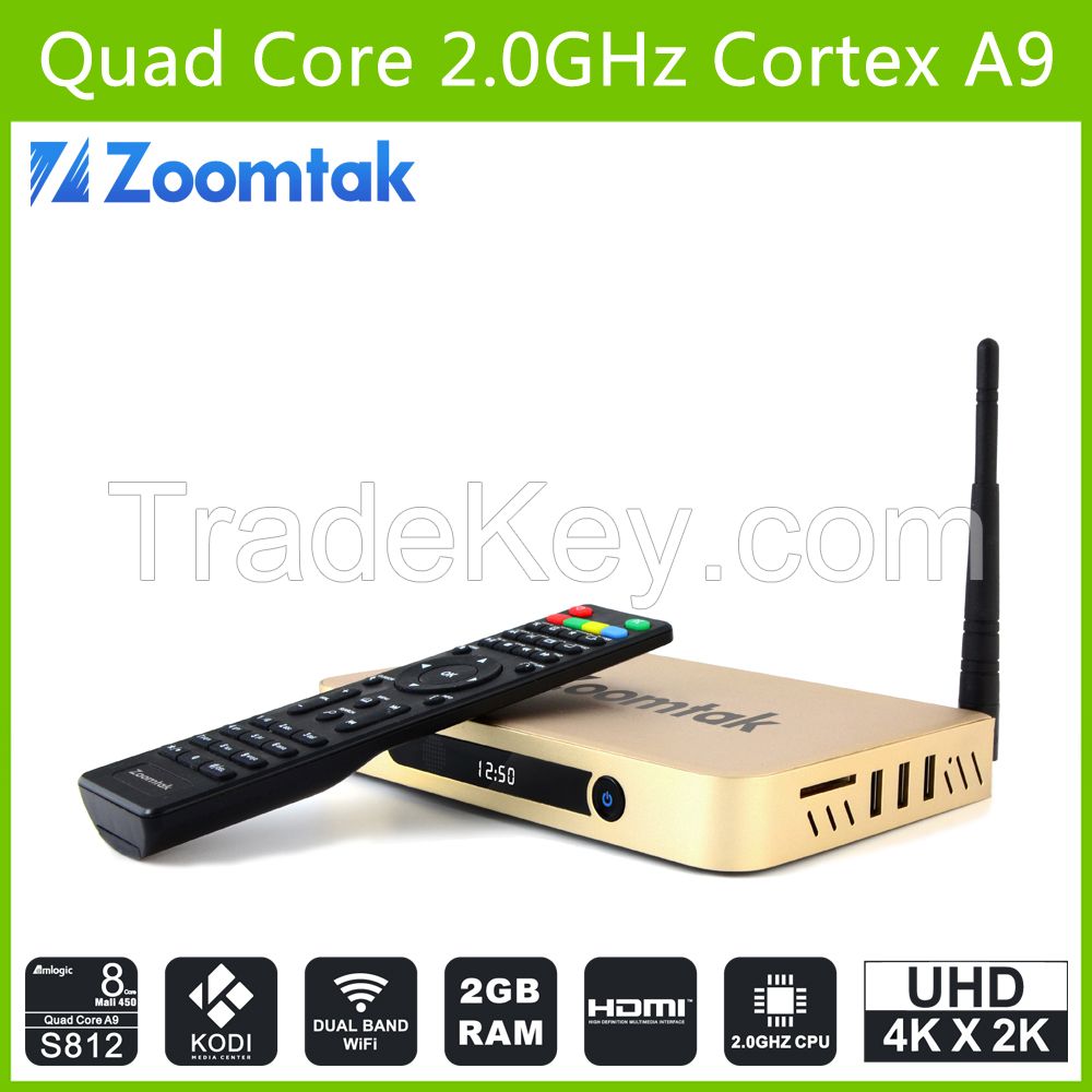 Hot KODI15.1 Amlogic S812 quad core 4k H.265 smart tv box android