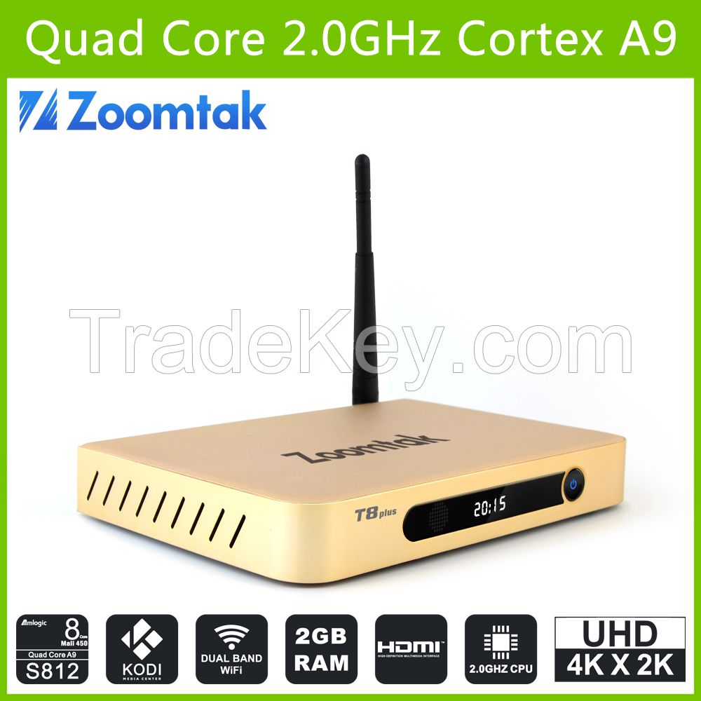 Amlogic S802 quad core 4k H.265 smart tv box android with 2G RAM 8G Flash