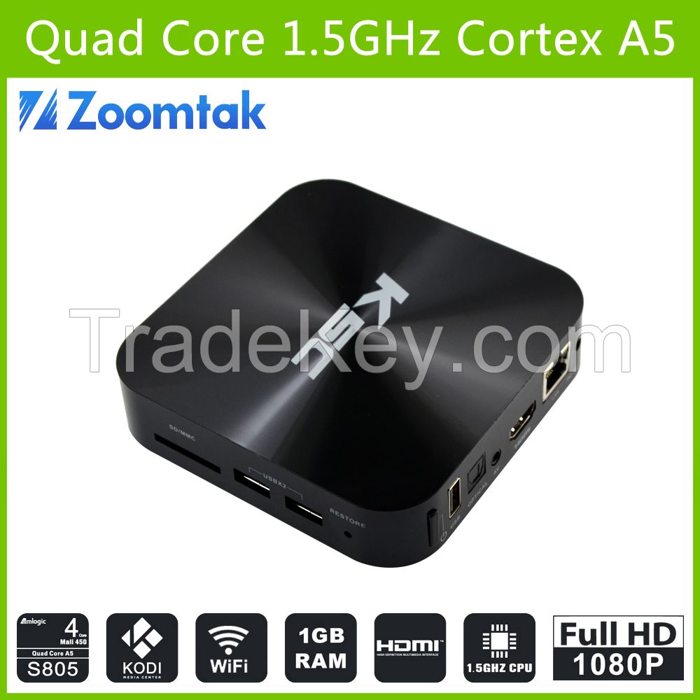 Cheapest Amlogic S805 quad core android tv box with 1G RAM 8G Flash