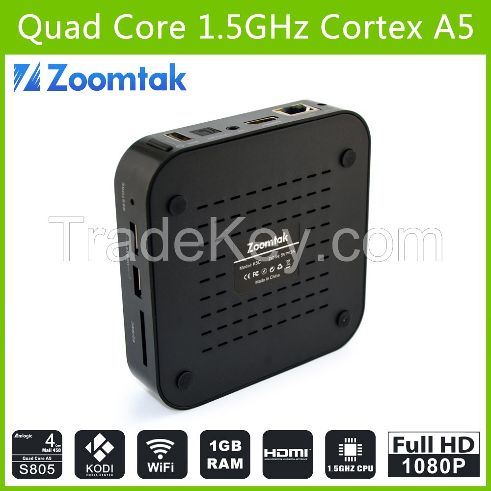 Cheapest Amlogic S805 quad core android tv box with 1G RAM 8G Flash