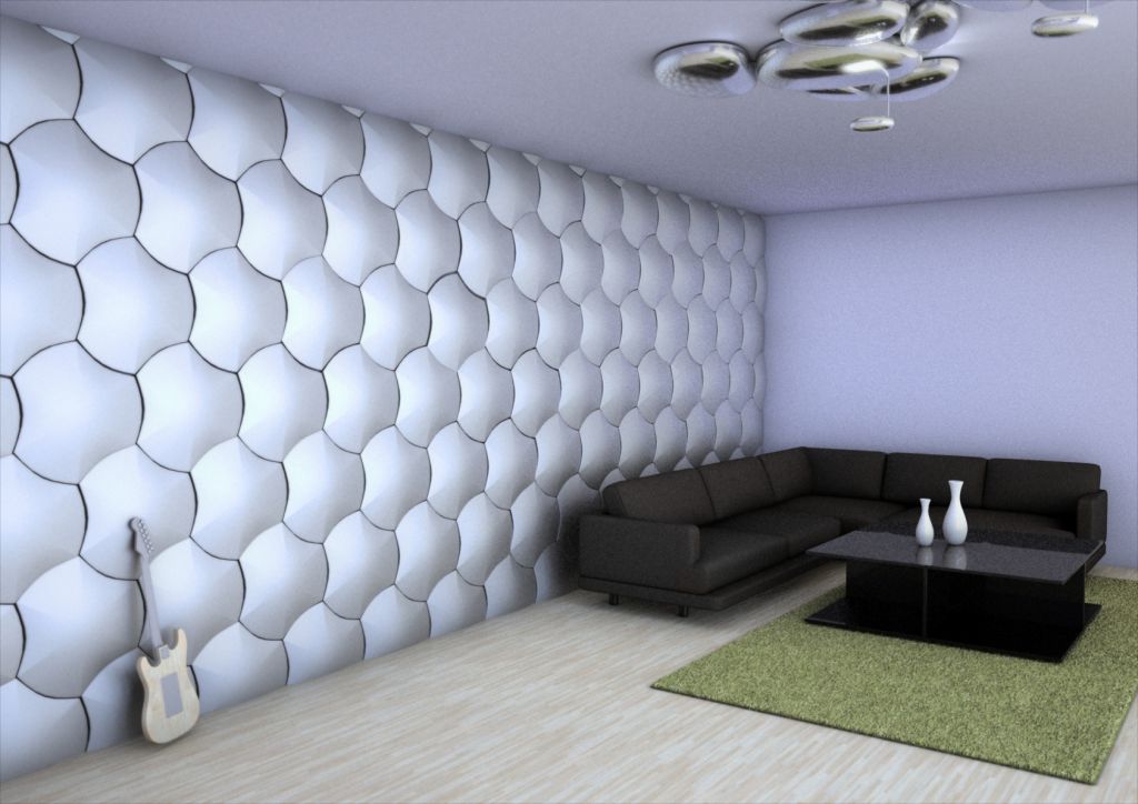 3D gypsum wall panels