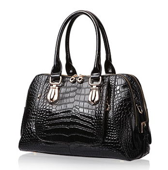 Genuine leather handbag with crocodile pattern, first class quality