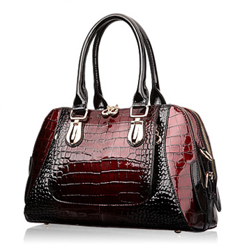 Genuine leather handbag with crocodile pattern, first class quality