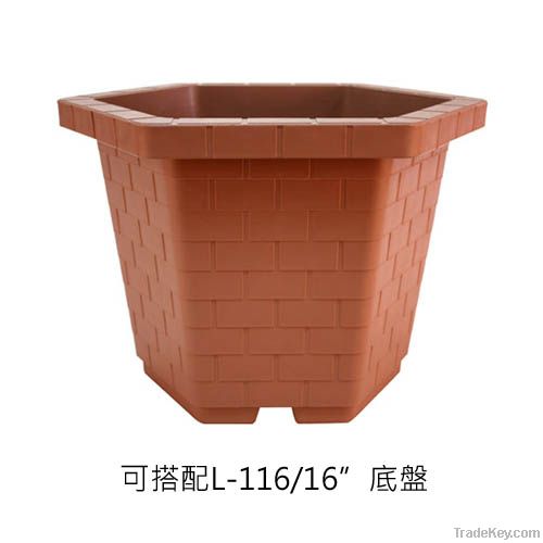 Hexagonal Pot in Brick Pattern