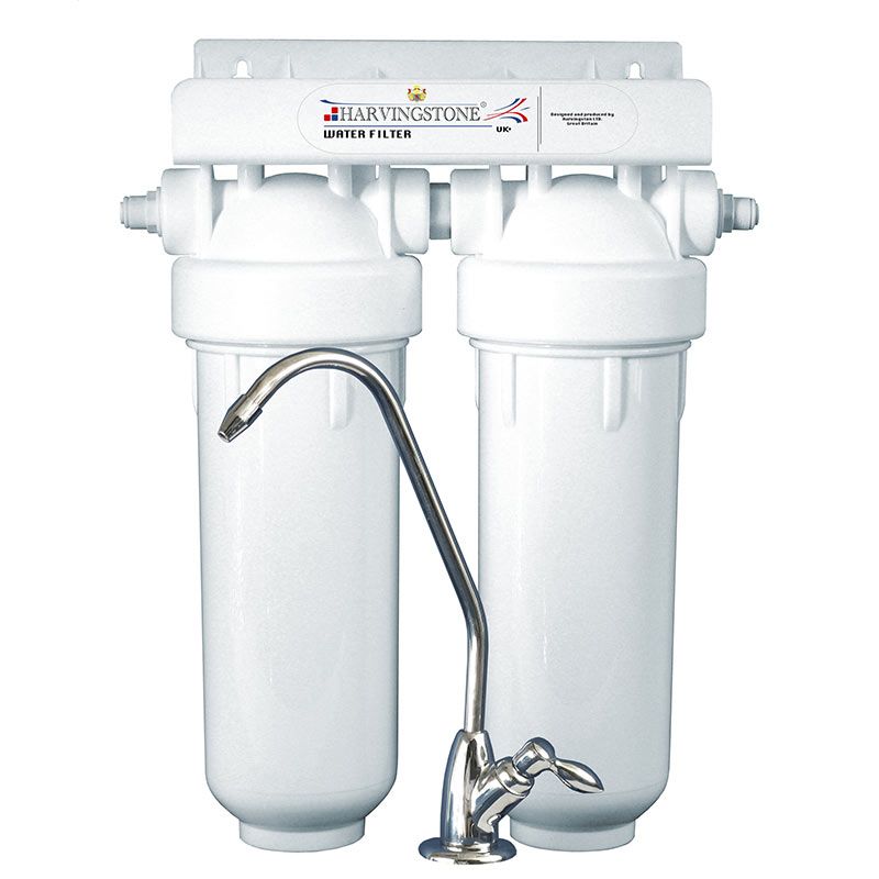 Double in-line under sink water filter