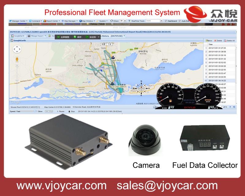 GPS Vehicle Tracking Devices with camera and fuel sensor,fuel consumption report