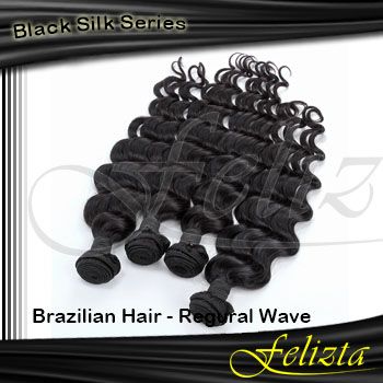 5A Regular Wave Brazilian Human Virgin Hair Extension Felizta Black Silk Series