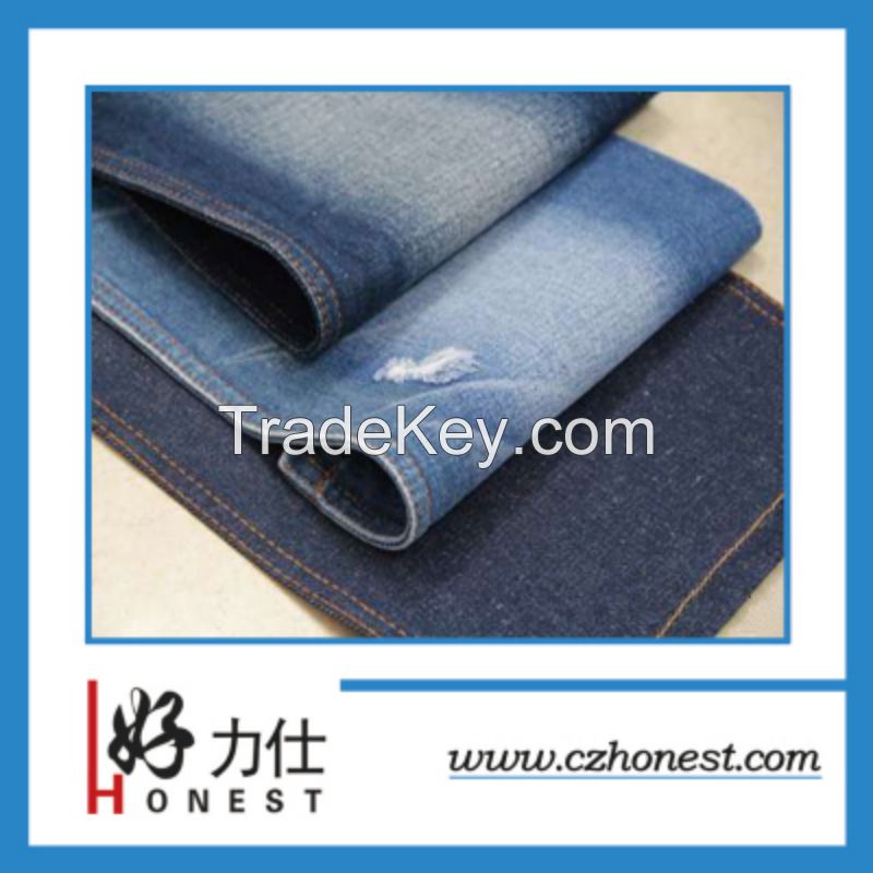 Indigo Blue Strechable Slub Denim Fabric (HLS-M156)