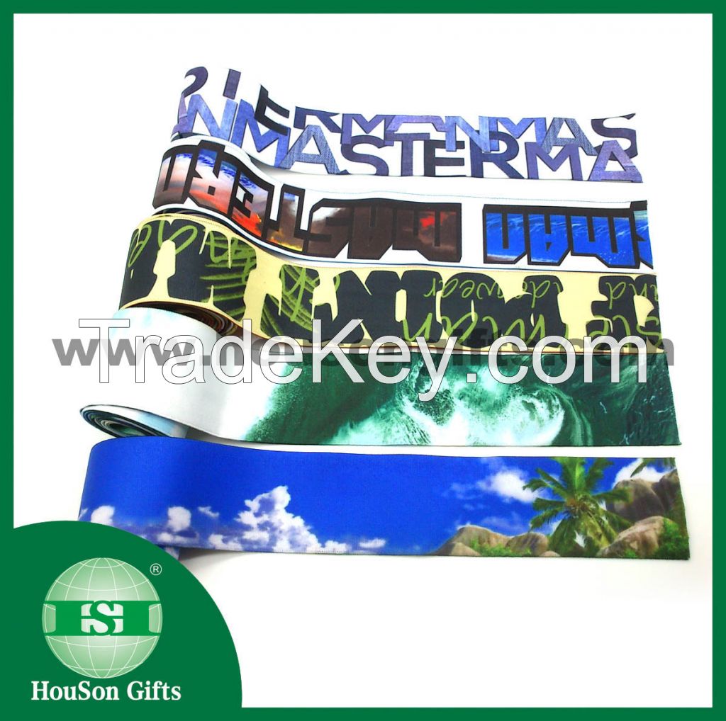 Customized sublimation print elastic waistband for boxer underwear