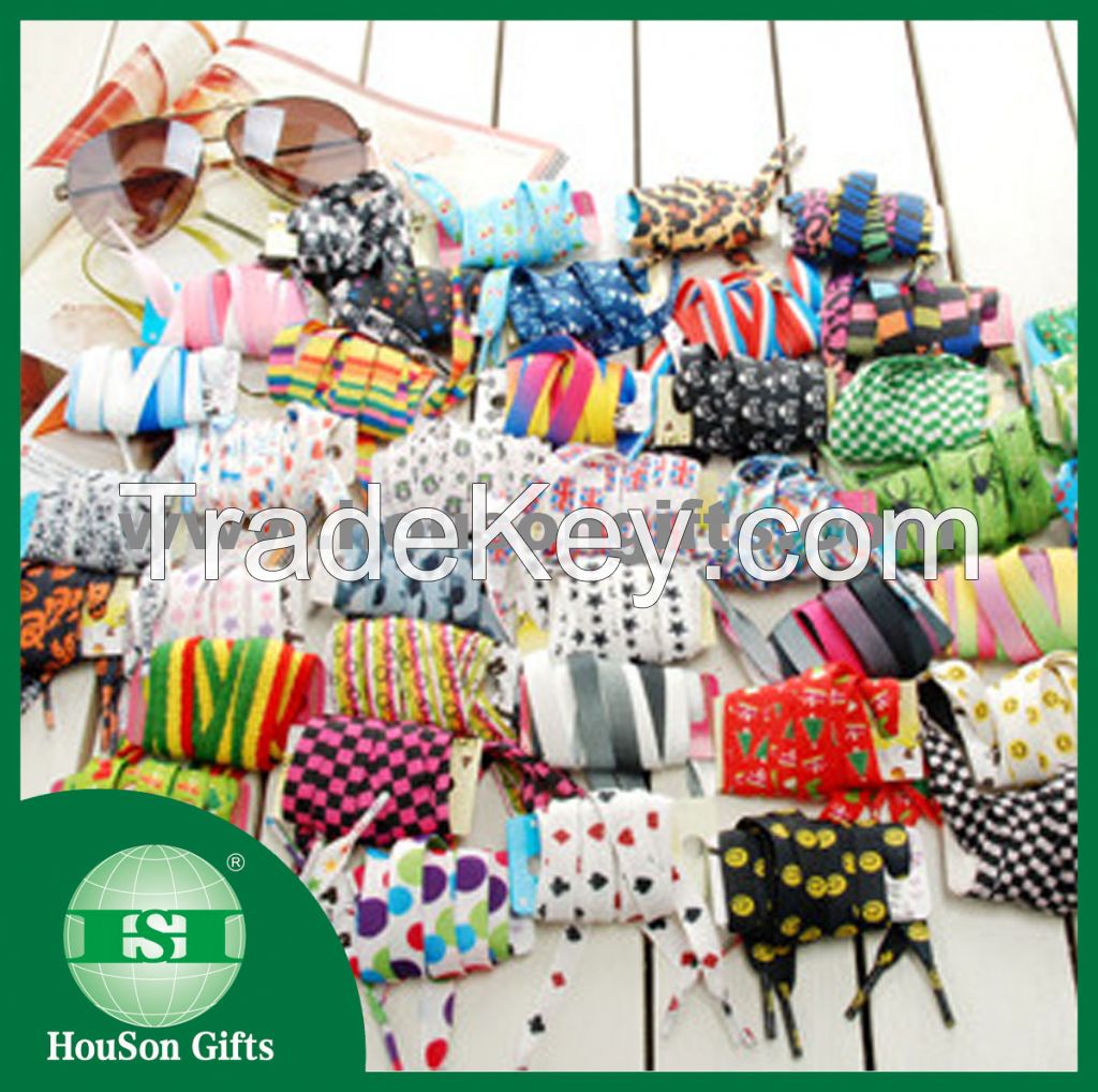 2014 Custom colorful print shoelace