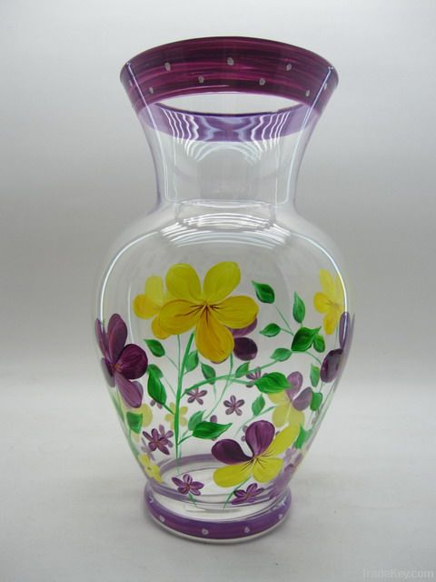 Hand-Painted Glass Vase