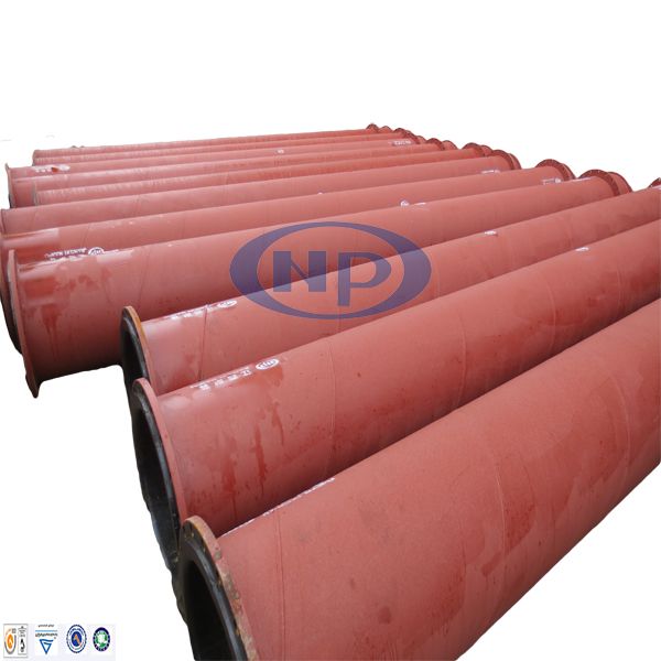 DN200 rubber lined steel wear- resisting pipe for mine