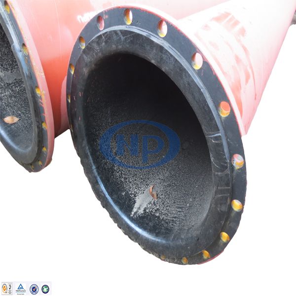 DN200 rubber lined steel wear- resisting pipe for mine