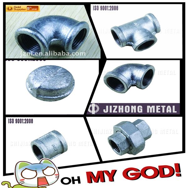 Hot dipped galvanized malleable iron pipe fitting