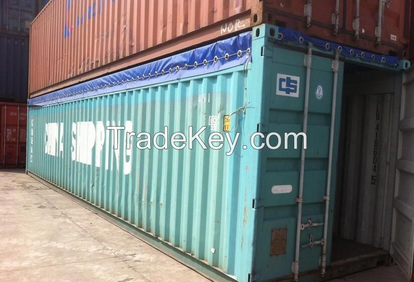 20 Feet & 40 Feet Open Top Container, With removable tarpaulin, for oversized cargo shipping