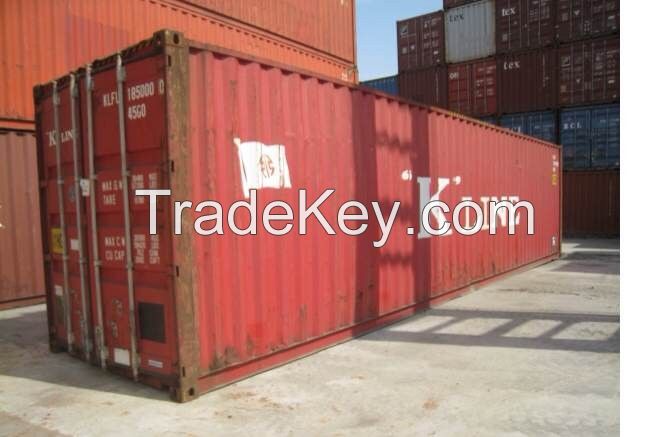 Wind and watertight 40ft dry cargo high cube used shipping containers for sale
